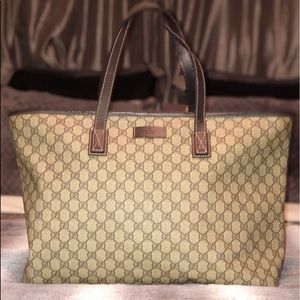 Preloved Gucci GG supreme coated canvas tote